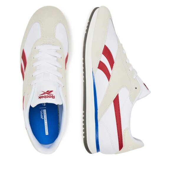 NEW REEBOK Leather Fiori Low Profile women Sneakers in WHITE/RED/BLUE 1025 4t2 - Picture 2 of 7